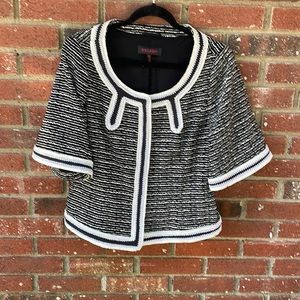 Vintage Escada Black and White Short Sleeve Snap Front Jacket